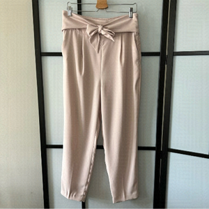 [12] Express Tie-Front Ballet Pink High-Waisted Wide Leg Dress Trouser Women’s